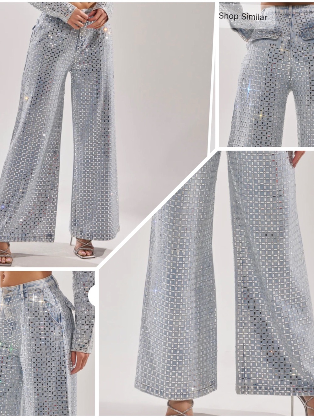 NWT “AKIRA PICK N CHOOSE RHINESTONE WIDE LEG DENIM”